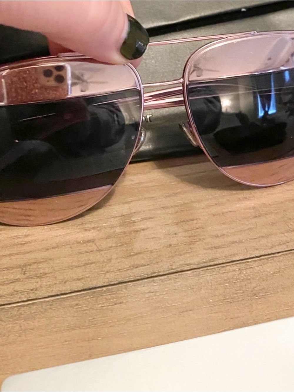 Christian Dior Split Women's Aviator Sunglasses pink & black - Picture 4 of 5